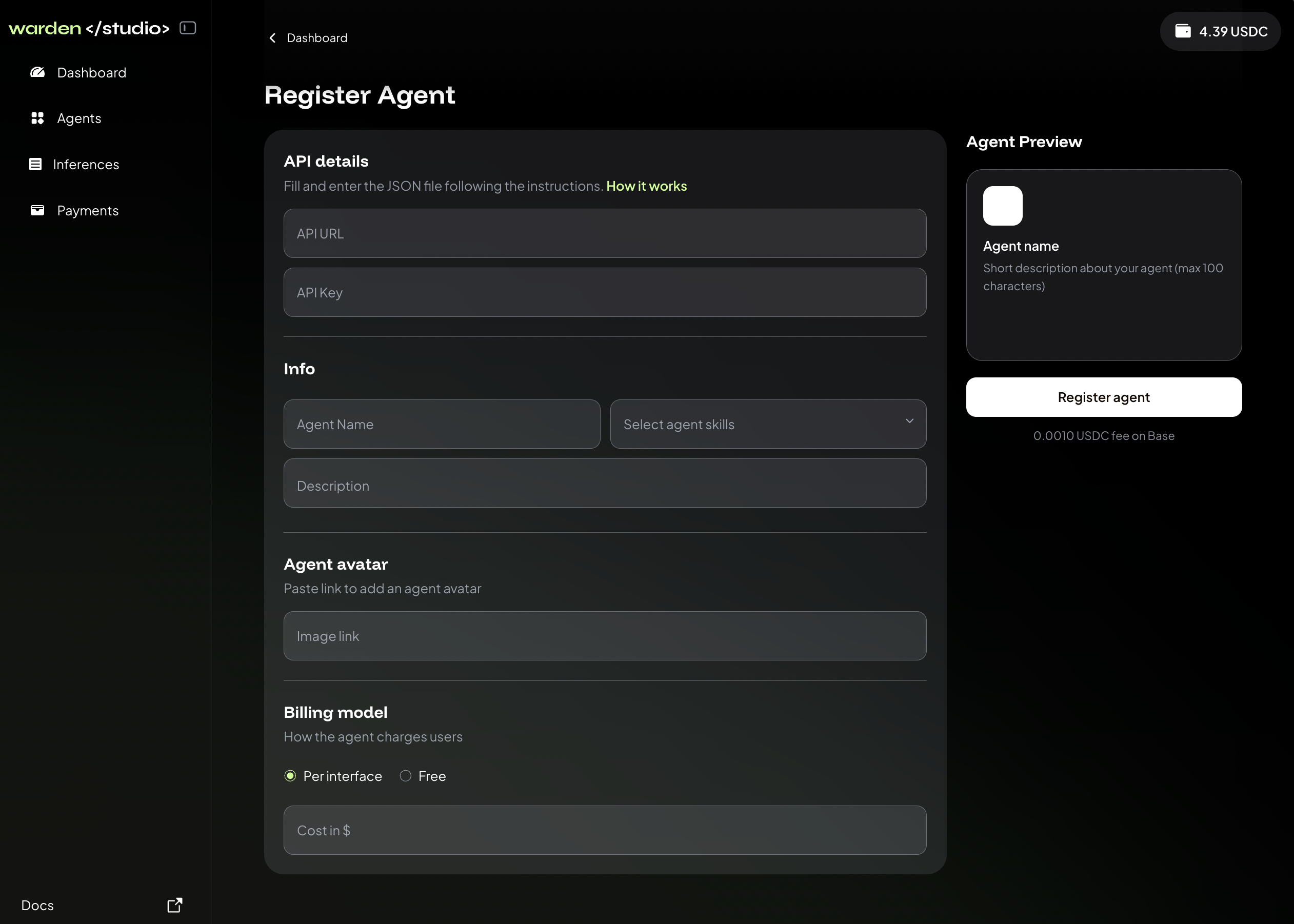 Registering an Agent in Warden Studio