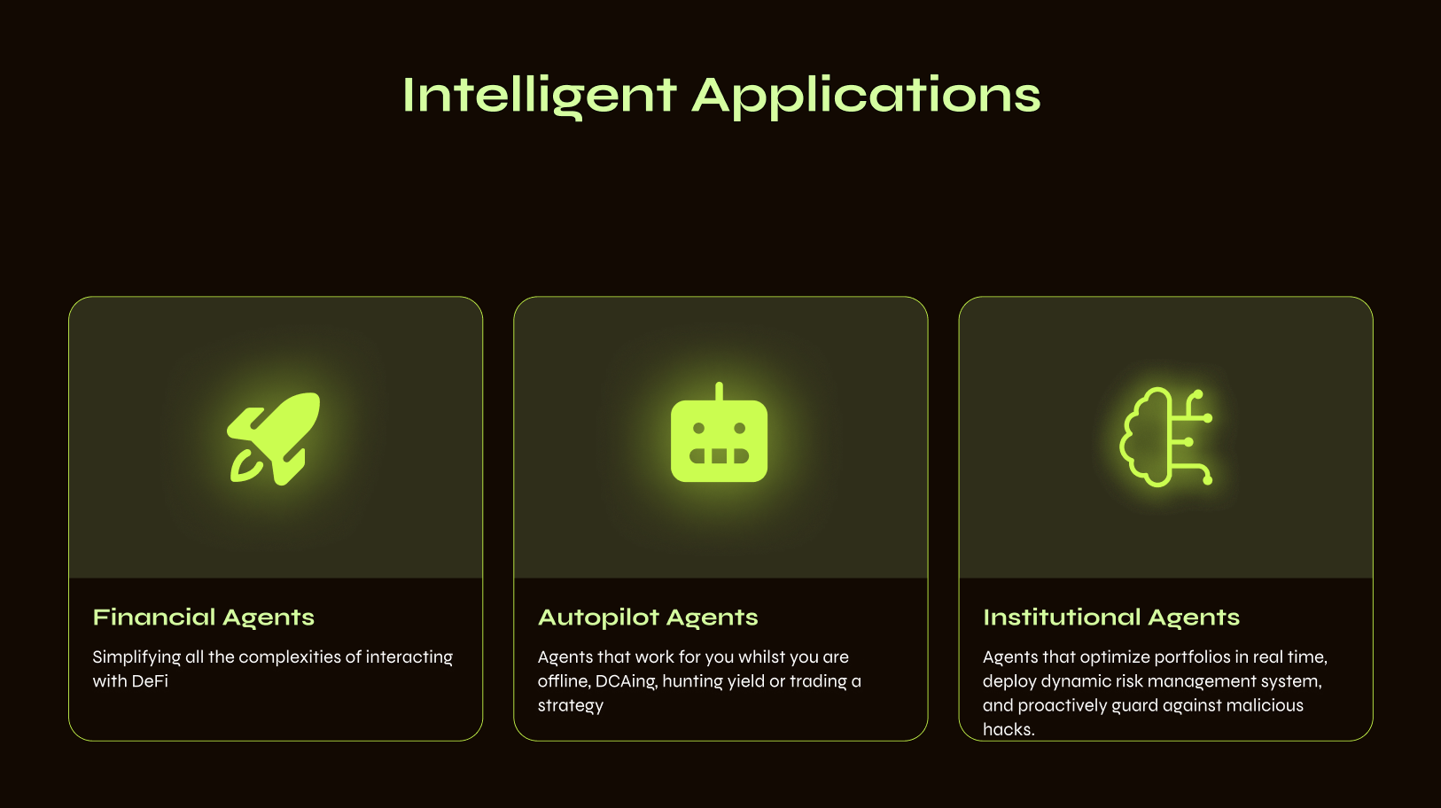Agent development: Intelligent Applications